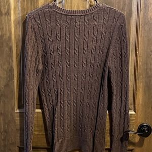Ladies Cable Knit Brown Sweater size Lg $8
